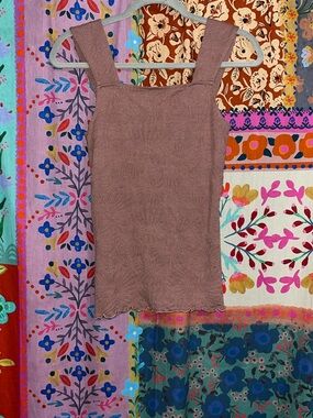 MAURICES Mauve Textured Square-Neck Tank Size Small